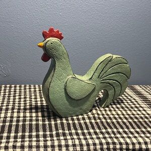 Decorative Green Rooster Figurine by Home Accents